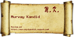 Murvay Kandid névjegykártya